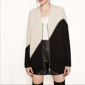 Maje Maelis Zip-front Oversized Alpaca Cardigan